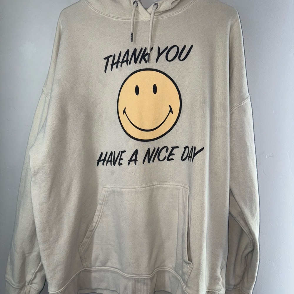 Cotton On Tan and Yellow Graphic Pullover Sweater